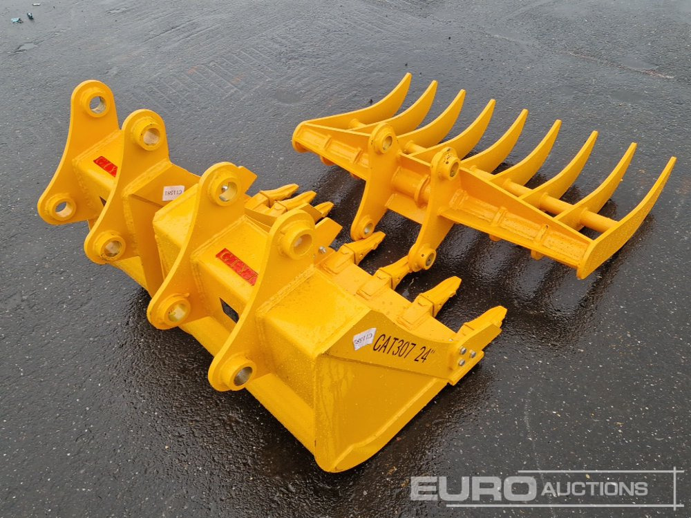 Unused 45" Rake, 24", 12" Digging Buckets to suit CAT 307 (3 of) - Bucket: picture 3 Unused 45" Rake, 24", 12" Digging Buckets to suit CAT 307 (3 of) - Bucket: picture 3