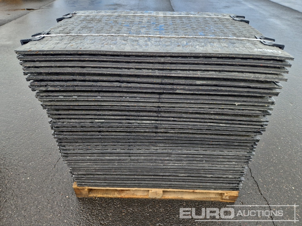 Unused Pallet of Plastic Connectable Road Plates, 1200x800x28mm, 22kg per Plate (35 of) - Construction equipment: picture 1 Unused Pallet of Plastic Connectable Road Plates, 1200x800x28mm, 22kg per Plate (35 of) - Construction equipment: picture 1