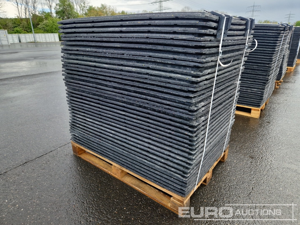 Unused Pallet of Plastic Connectable Road Plates, 1200x800x28mm, 22kg per Plate (35 of) - Construction equipment: picture 2 Unused Pallet of Plastic Connectable Road Plates, 1200x800x28mm, 22kg per Plate (35 of) - Construction equipment: picture 2