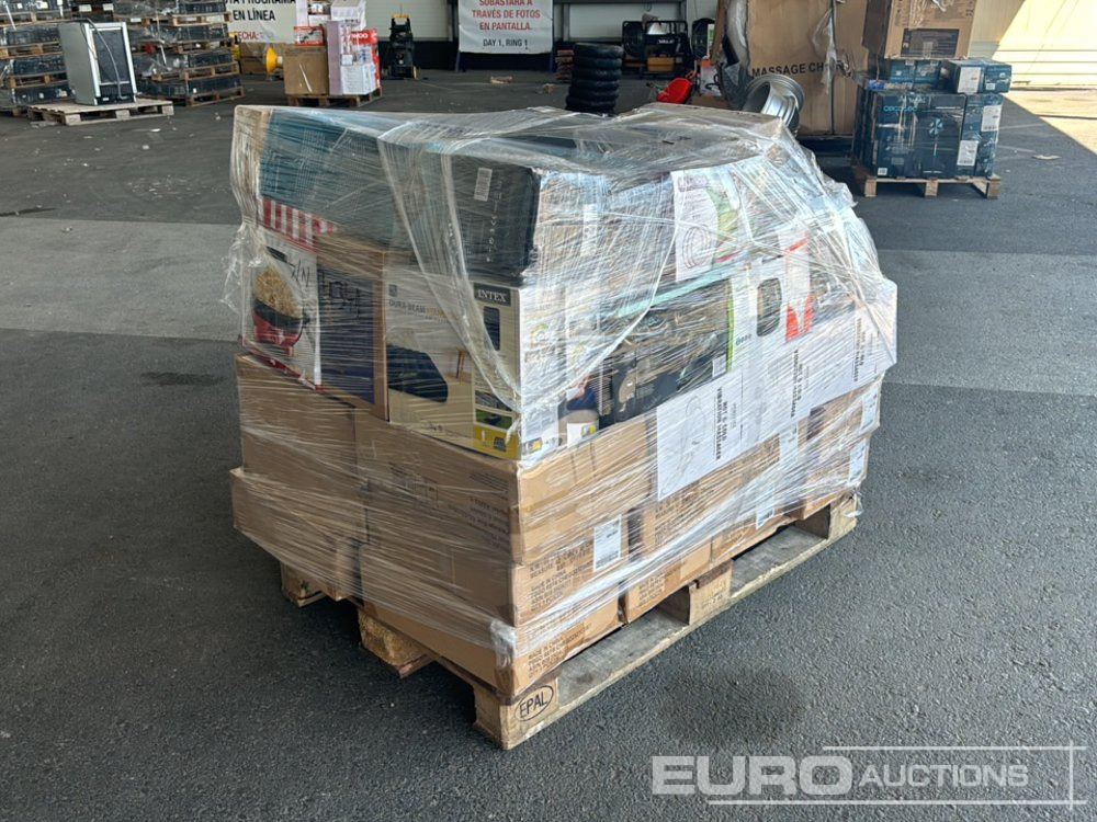 Pallet of Ventilators, Coffee Machines, French Presses, Hula Hoops, Air Pumps, Massagers, Heaters, Humidifiers, Inflatable Mattresses - Construction equipment: picture 1 Pallet of Ventilators, Coffee Machines, French Presses, Hula Hoops, Air Pumps, Massagers, Heaters, Humidifiers, Inflatable Mattresses - Construction equipment: picture 1