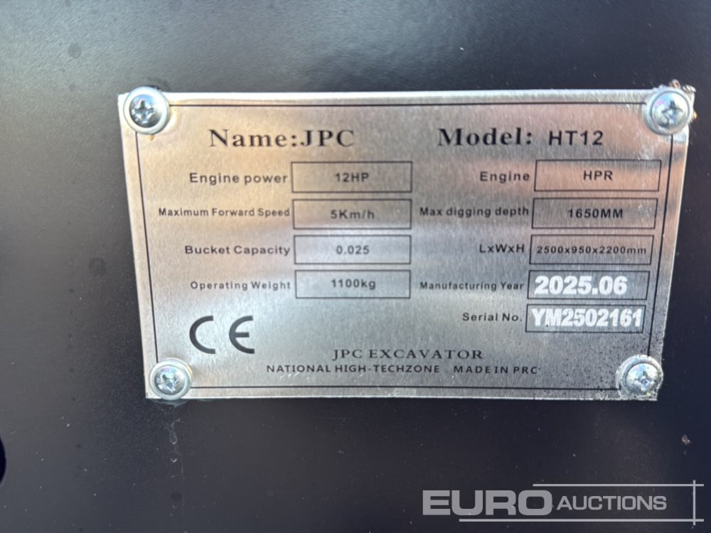 Mini excavator Unused 2025 JPC HT 12: picture 35