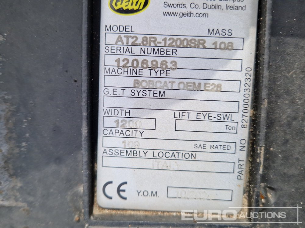 Unused Geith AT2.8R 48" Tilt Ditching Bucket, H03 12" Digging Bucket 35mm Pin to suit Mini Excavator - Bucket: picture 5 Unused Geith AT2.8R 48" Tilt Ditching Bucket, H03 12" Digging Bucket 35mm Pin to suit Mini Excavator - Bucket: picture 5