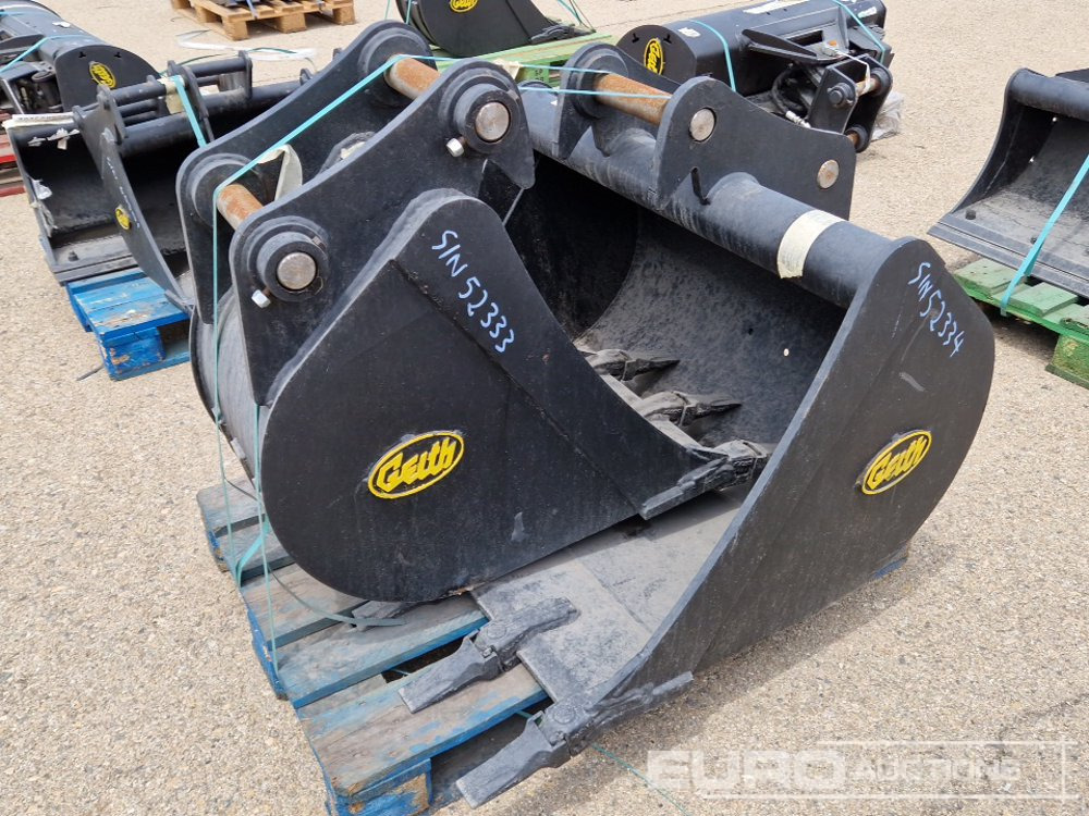 Unused Geith H08-1000 40" Digging Bucket, H08-0450 18" Digging Bucket 50mm Pin to suit Mini Excavator / Conjunto Cazos - Bucket: picture 1 Unused Geith H08-1000 40" Digging Bucket, H08-0450 18" Digging Bucket 50mm Pin to suit Mini Excavator / Conjunto Cazos - Bucket: picture 1