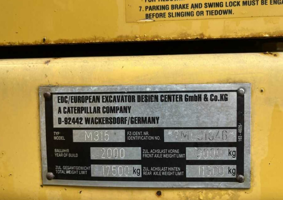 CAT Lift Trucks M315 - Wheel excavator: picture 5 CAT Lift Trucks M315 - Wheel excavator: picture 5