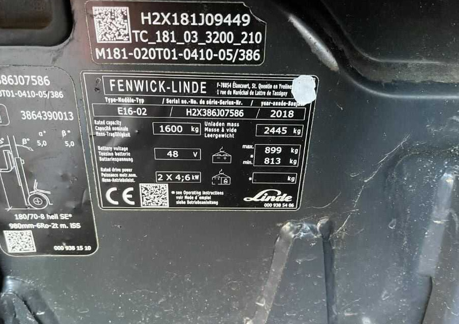 Linde E16-02 - Electric forklift: picture 4 Linde E16-02 - Electric forklift: picture 4
