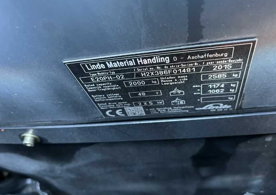 Linde E20PH-02 - Electric forklift: picture 4 Linde E20PH-02 - Electric forklift: picture 4
