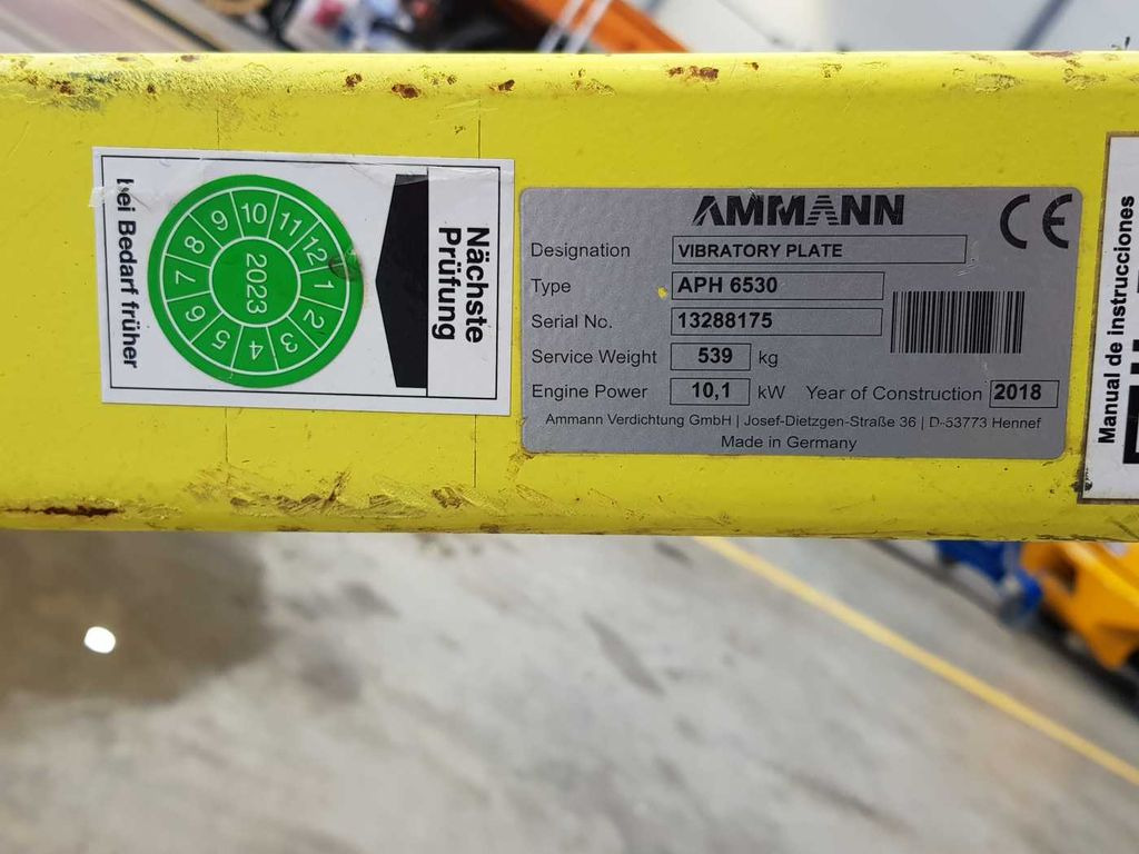 Vibratory plate Ammann APH 6530 Rüttelplatte / 539kg / 2018 / Diesel Ammann APH 6530 Rüttelplatte / 539kg / 2018 / Diesel: picture 8 Vibratory plate Ammann APH 6530 Rüttelplatte / 539kg / 2018 / Diesel Ammann APH 6530 Rüttelplatte / 539kg / 2018 / Diesel: picture 8