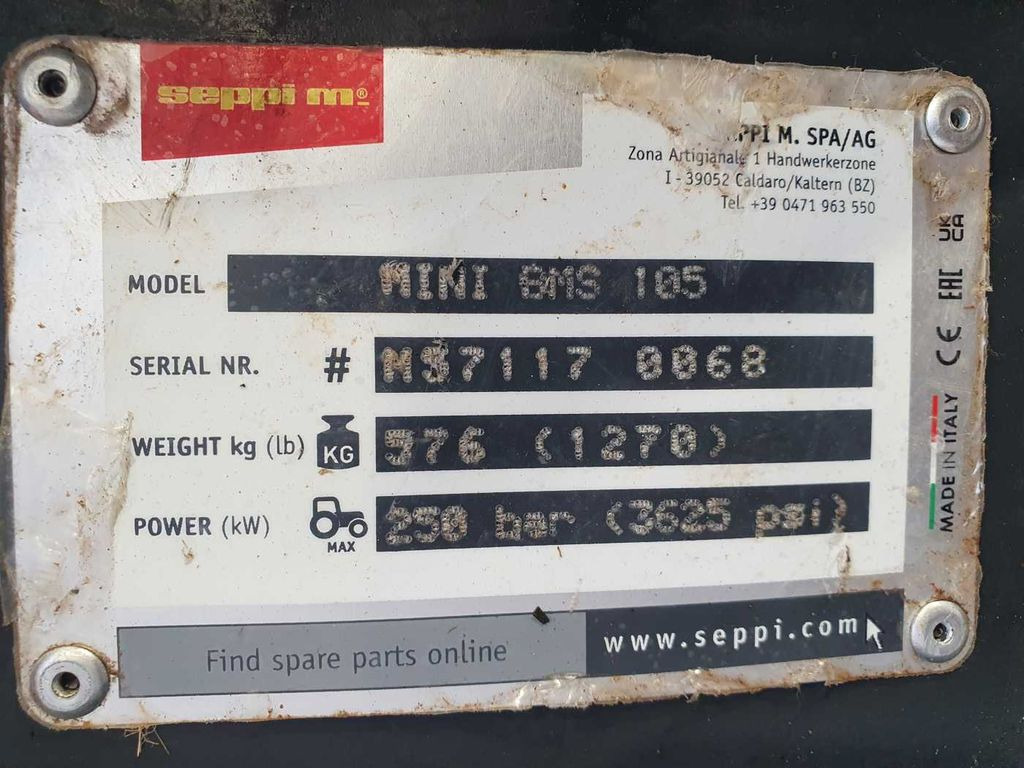 Forestry mulcher Seppi M. MINI-BMS 105 Mulcher / DEMO / Drehmotor Seppi M. MINI-BMS 105 Mulcher / DEMO / Drehmotor: picture 12