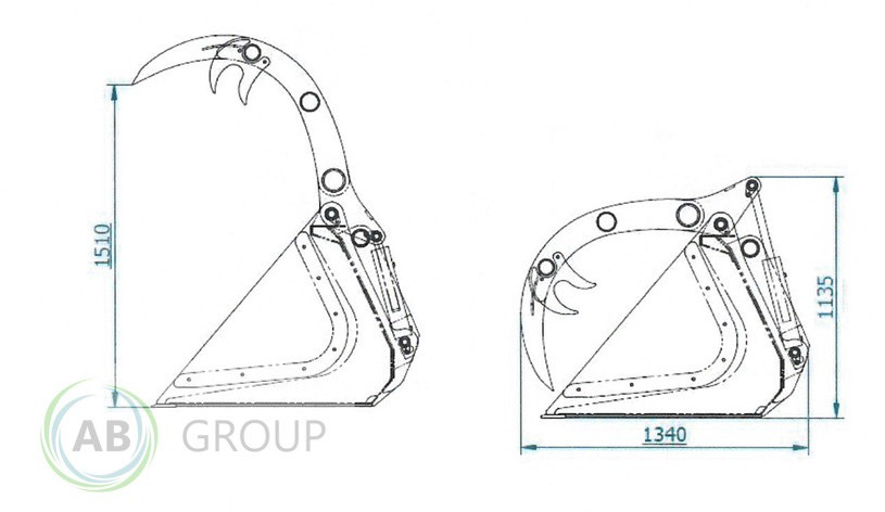 ArkMET silage crocodile bucket XXL A403.220, 2.2 m - Loader bucket for Agricultural machinery: picture 4 ArkMET silage crocodile bucket XXL A403.220, 2.2 m - Loader bucket for Agricultural machinery: picture 4