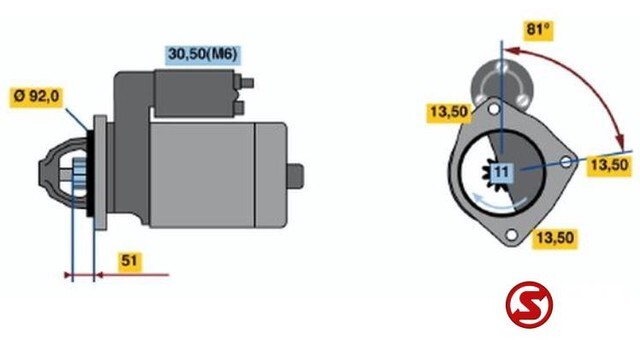 Mercedes-Benz Starter mercedes actros 24 volt 6.2kw - Starter for Truck: picture 5 Mercedes-Benz Starter mercedes actros 24 volt 6.2kw - Starter for Truck: picture 5