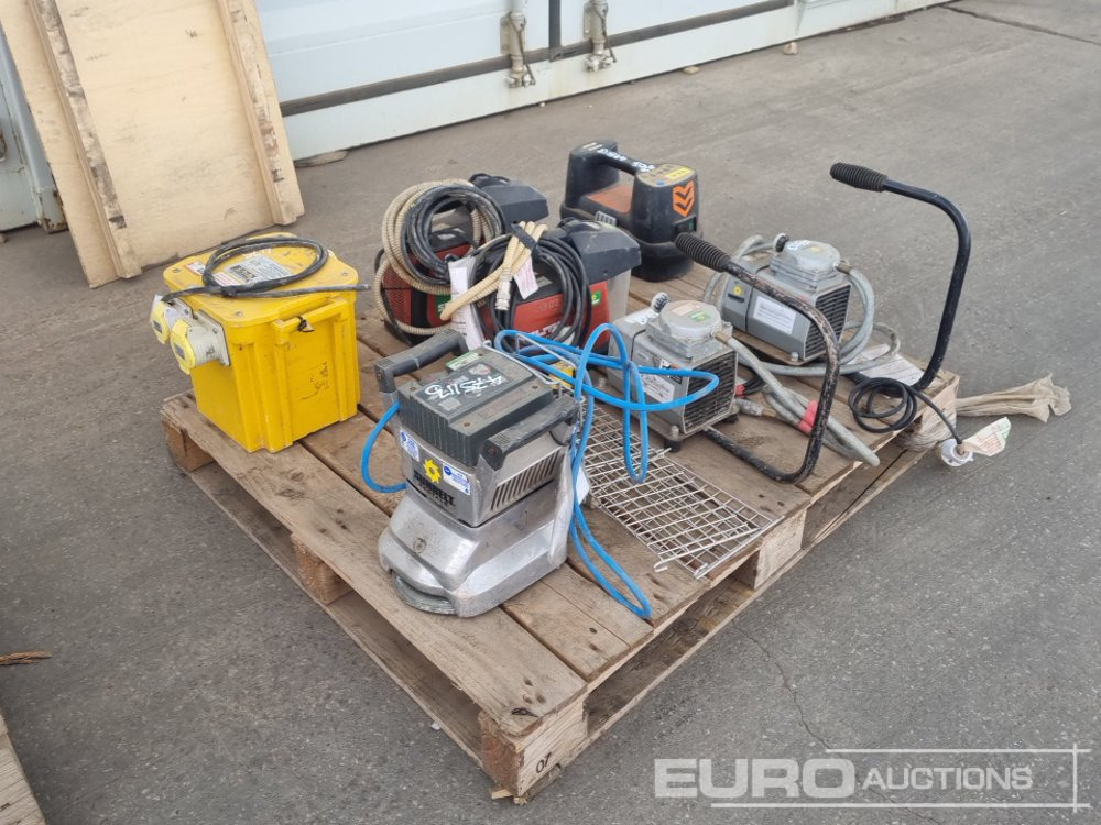 110Volt Transformer, 110Volt Vacuum Pump (4 of), 110Volt Hand Held Floor Sander, Cable Avoidance Tool Signal Detector - Construction equipment: picture 1 110Volt Transformer, 110Volt Vacuum Pump (4 of), 110Volt Hand Held Floor Sander, Cable Avoidance Tool Signal Detector - Construction equipment: picture 1