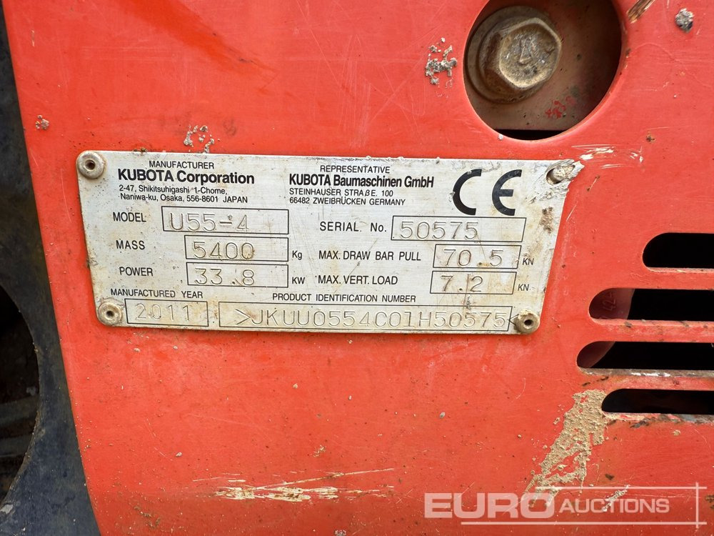 2011 Kubota U55-4 - Mini excavator: picture 5 2011 Kubota U55-4 - Mini excavator: picture 5