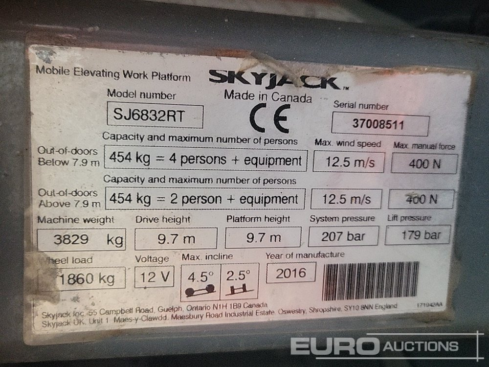 Scissor lift 2016 SkyJack SJ6832RT: picture 31 Scissor lift 2016 SkyJack SJ6832RT: picture 31