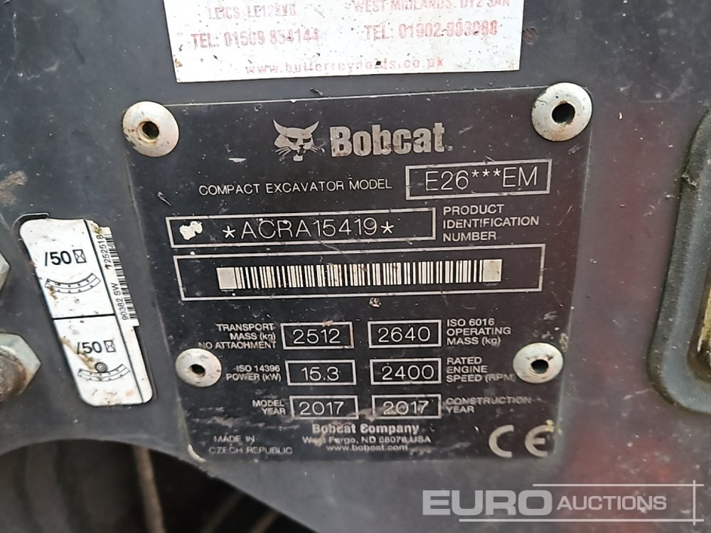Mini excavator 2017 Bobcat E26: picture 41
