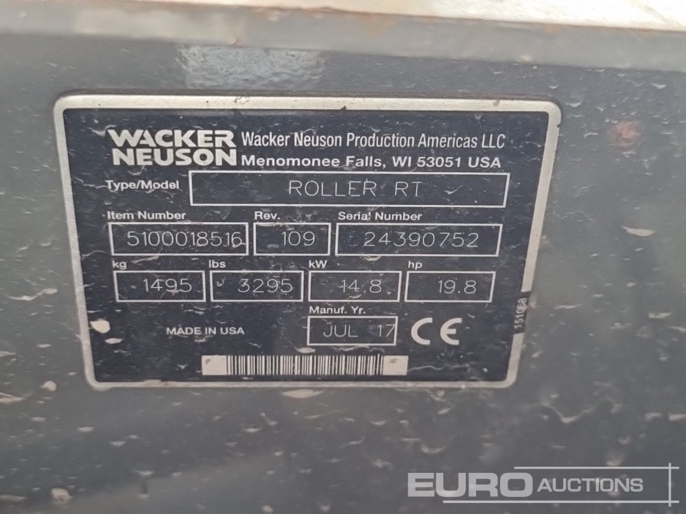 2017 Wacker Neuson Roller RT - Asphalt machine: picture 1 2017 Wacker Neuson Roller RT - Asphalt machine: picture 1
