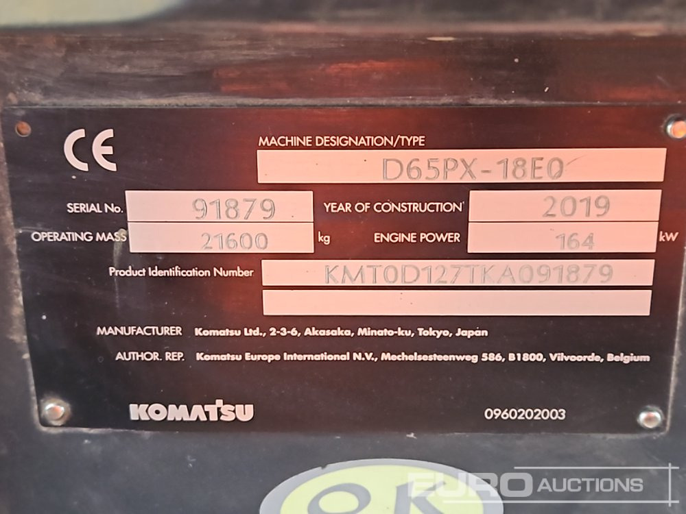 Bulldozer 2019 Komatsu D65PX-18EO: picture 49