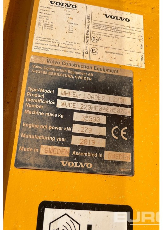2019 Volvo L220H - Wheel loader: picture 2 2019 Volvo L220H - Wheel loader: picture 2