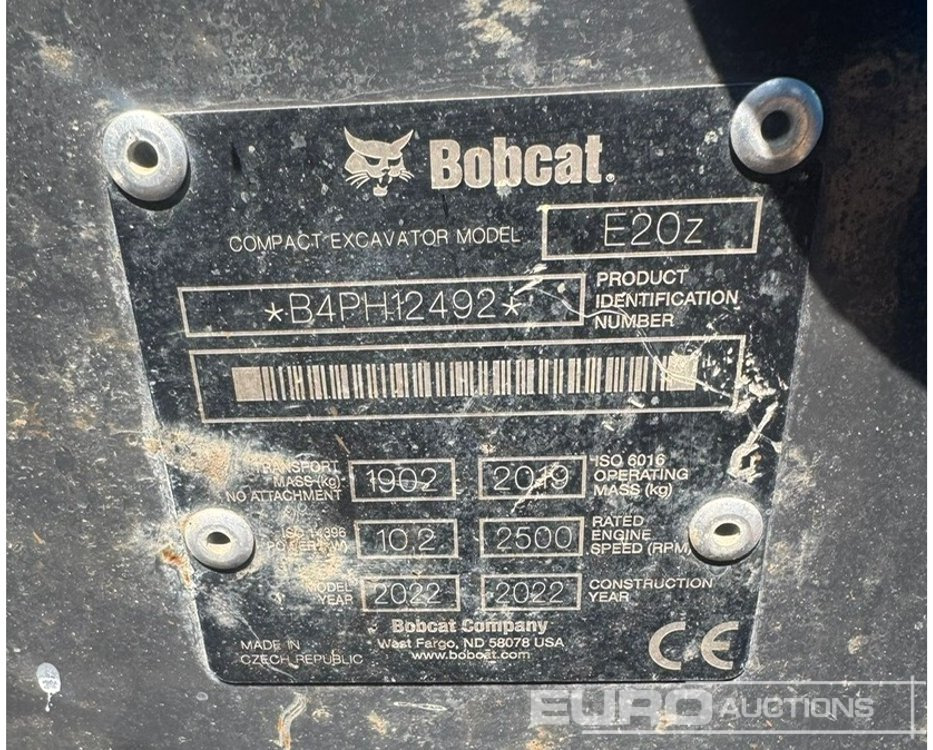 2022 Bobcat E20Z - Mini excavator: picture 5 2022 Bobcat E20Z - Mini excavator: picture 5