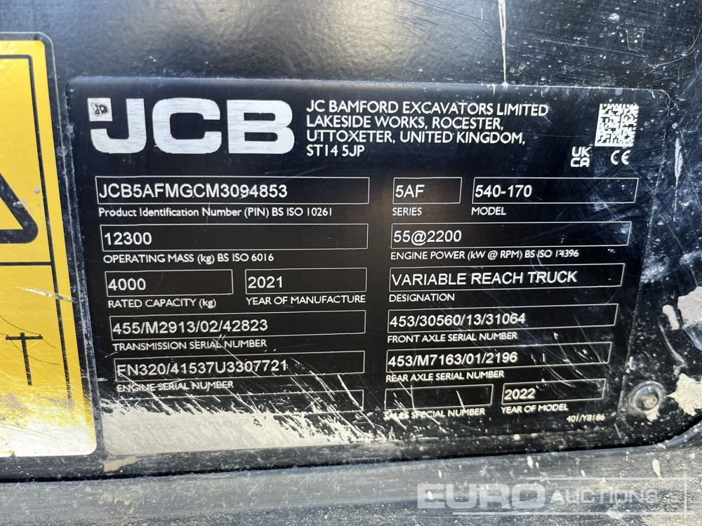 2022 JCB 540-170 - Telescopic handler: picture 5 2022 JCB 540-170 - Telescopic handler: picture 5