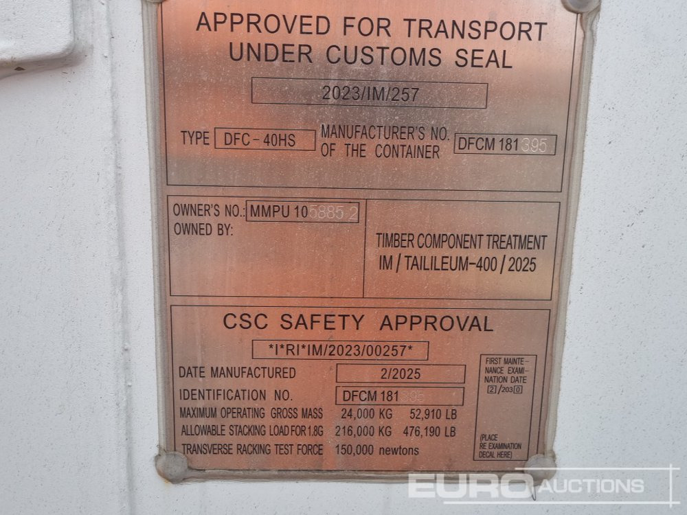 Shipping container 2025 40' x 8' HQ Container,4 Side Doors, 1 End Door (Cannot Be Reconsigned): picture 16