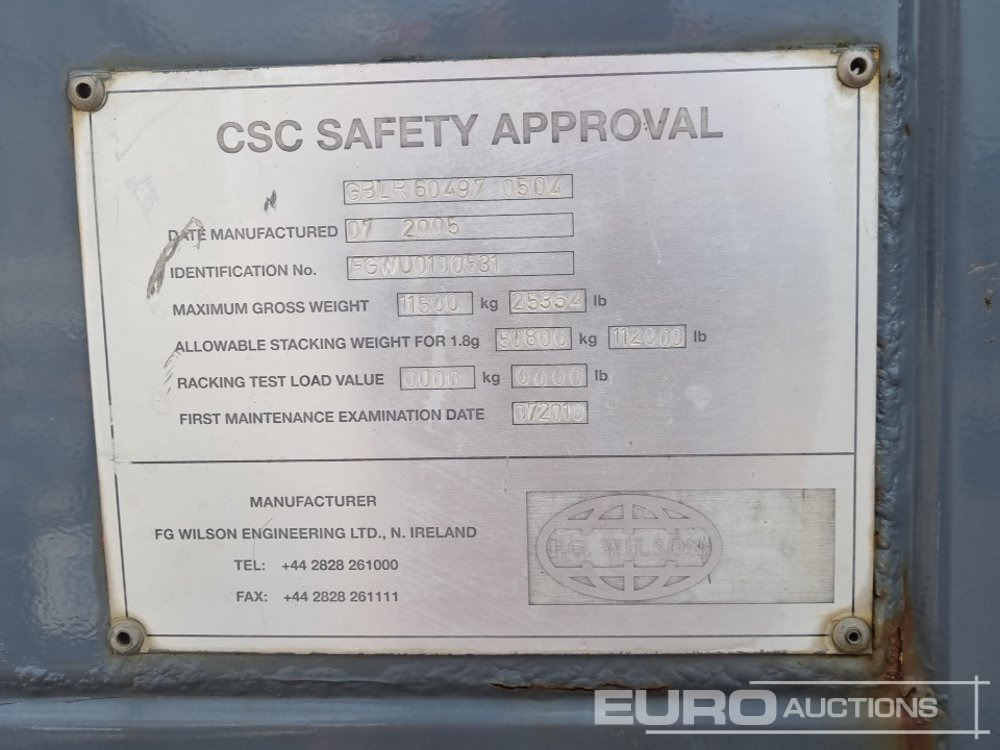 Generator set FG Wilson 20kVA Containerised Generator, Perkins Engine: picture 32