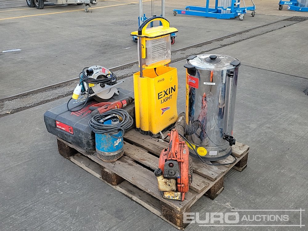 Milwaukee Battery Mag Drill, 110Volt Makita Rip Saw, Petrol Leaf Blower, 110Volt Water Pump, 240Volt Water Boiler, Hilti Rivet Gun, 240Volt Portable LED Light - Construction equipment: picture 1 Milwaukee Battery Mag Drill, 110Volt Makita Rip Saw, Petrol Leaf Blower, 110Volt Water Pump, 240Volt Water Boiler, Hilti Rivet Gun, 240Volt Portable LED Light - Construction equipment: picture 1
