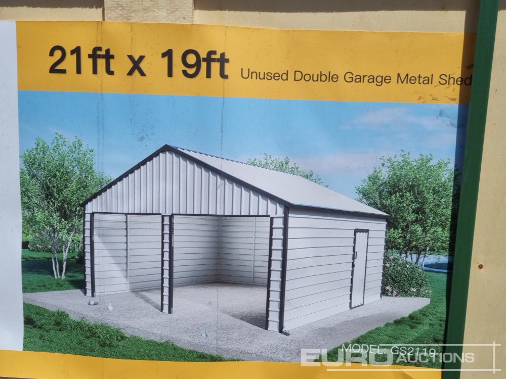 Unused 2025 21' x 19'' Metal Shed (Cannot Be Reconsigned) - Shipping container: picture 1 Unused 2025 21' x 19'' Metal Shed (Cannot Be Reconsigned) - Shipping container: picture 1