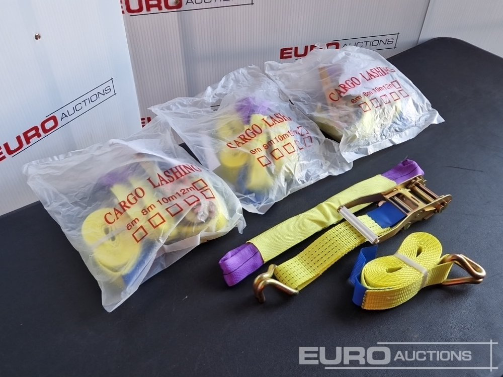 Unused Boss 4M x 50mm 5 Ton Ratchet Straps with Sling (4 of) - Workshop equipment: picture 1 Unused Boss 4M x 50mm 5 Ton Ratchet Straps with Sling (4 of) - Workshop equipment: picture 1