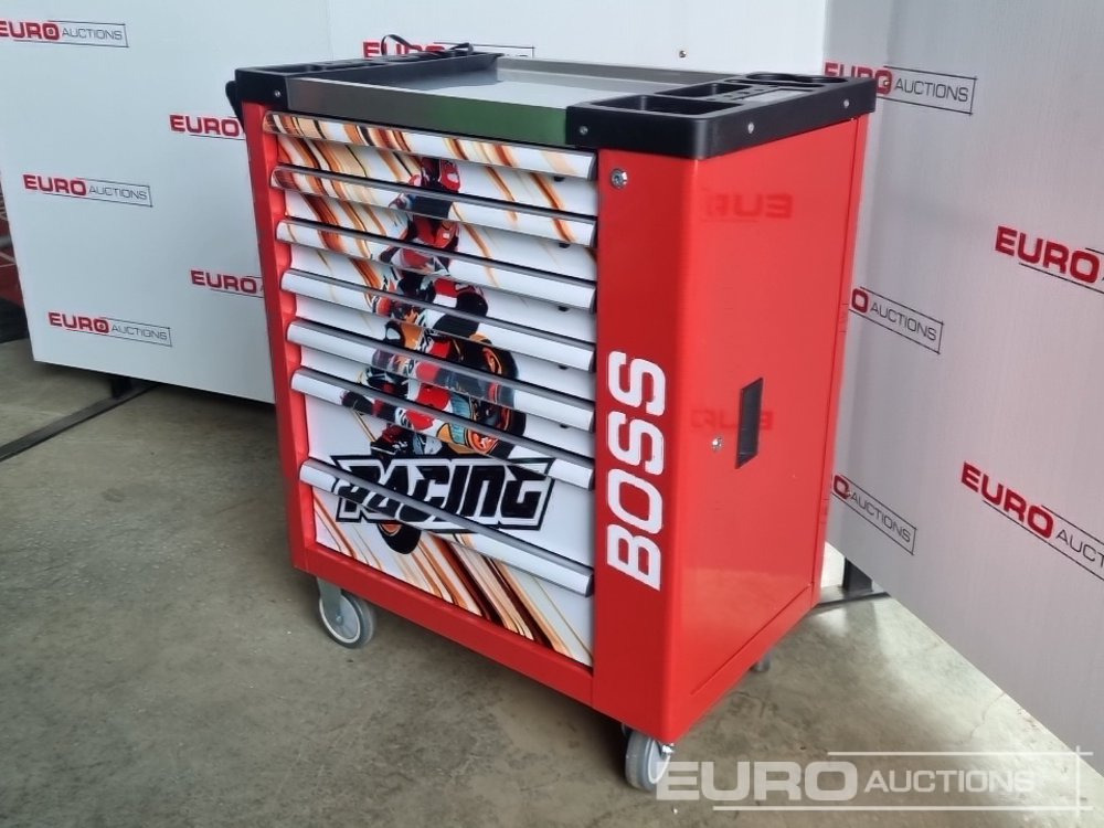 Unused Boss Wheeled Tool Cart with 258pc Tools (Red) - Workshop equipment: picture 1 Unused Boss Wheeled Tool Cart with 258pc Tools (Red) - Workshop equipment: picture 1
