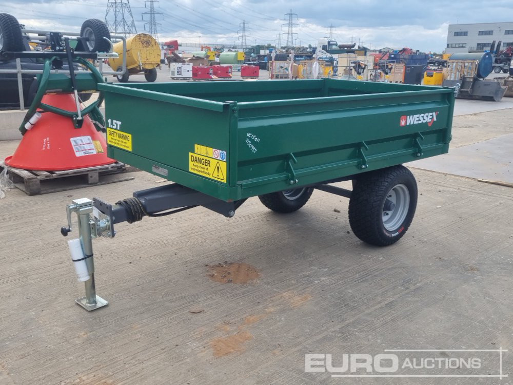 Unused Wessex 1.5 Ton Single Axle Hydraulic Drop Side Tipping Trailer - Farm trailer: picture 1 Unused Wessex 1.5 Ton Single Axle Hydraulic Drop Side Tipping Trailer - Farm trailer: picture 1
