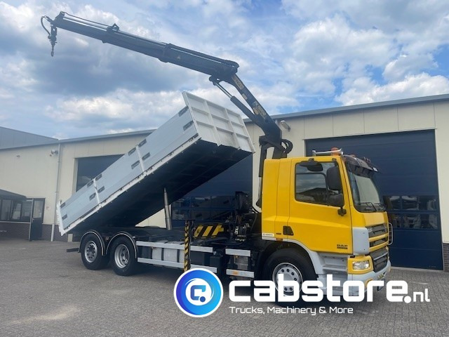 DAF CF 75.310 FAN 6x2 Euro 5 - MANUAL - Bouwjaar 2008 - Kipper - Palfinger PK 15002 Performance - Km 550.899 - Good condition! - Tipper, Crane truck: picture 1 DAF CF 75.310 FAN 6x2 Euro 5 - MANUAL - Bouwjaar 2008 - Kipper - Palfinger PK 15002 Performance - Km 550.899 - Good condition! - Tipper, Crane truck: picture 1