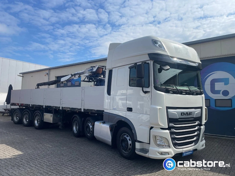 Pacton T3-003 3-assige stenen oplegger 2-assen gestuurd + Kennis Type 14.000 loopkraan - Rotator - stenenklem - Dropside/ Flatbed semi-trailer: picture 3 Pacton T3-003 3-assige stenen oplegger 2-assen gestuurd + Kennis Type 14.000 loopkraan - Rotator - stenenklem - Dropside/ Flatbed semi-trailer: picture 3