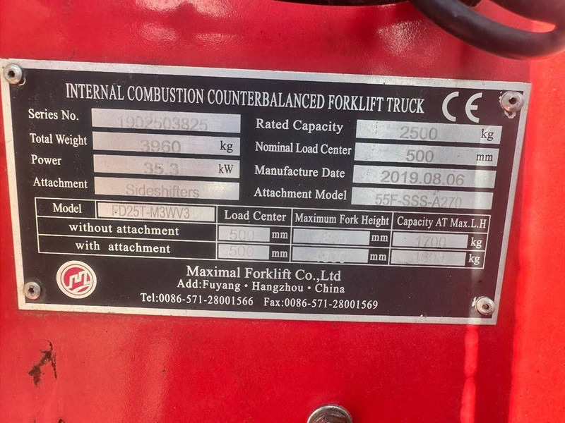 Maximal FD25T-M3WV3 - Diesel forklift: picture 4 Maximal FD25T-M3WV3 - Diesel forklift: picture 4