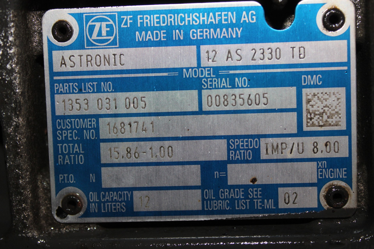 CUTIE DE VITEZE DAF AUTOMATA 12AS 2330 TD R-15,86-1,00 1681741 - Gearbox for Truck: picture 5 CUTIE DE VITEZE DAF AUTOMATA 12AS 2330 TD R-15,86-1,00 1681741 - Gearbox for Truck: picture 5