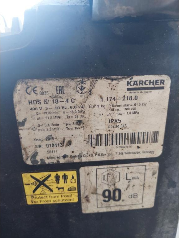2015 KÄRCHER HDS 8/18-4C, 180 Bar - Pressure washer: picture 5 2015 KÄRCHER HDS 8/18-4C, 180 Bar - Pressure washer: picture 5