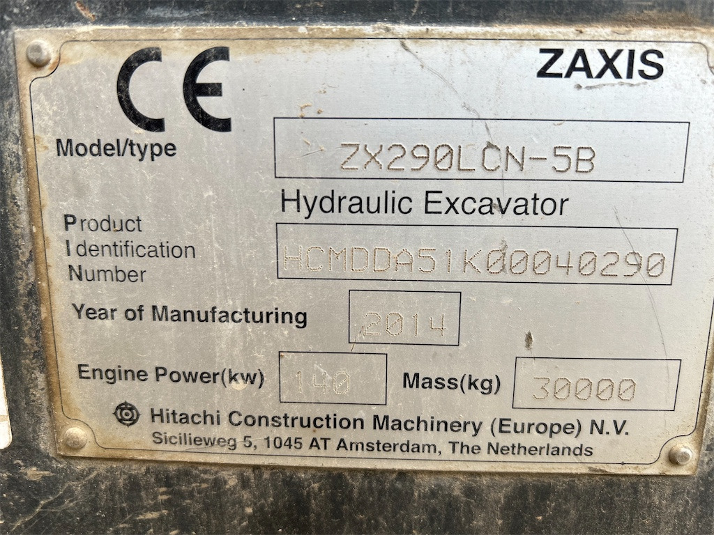 Hitachi ZAXIS 290 LCN (2014) - Crawler excavator: picture 5 Hitachi ZAXIS 290 LCN (2014) - Crawler excavator: picture 5