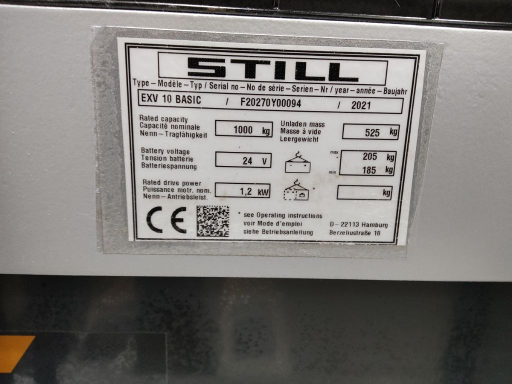 Still EXV10BASIC/BATT.NEU - Stacker: picture 5 Still EXV10BASIC/BATT.NEU - Stacker: picture 5