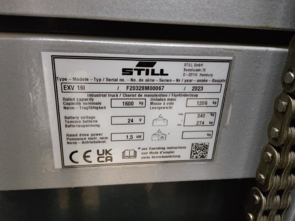 Still EXV16I/800MM/BATT.NE - Stacker: picture 5 Still EXV16I/800MM/BATT.NE - Stacker: picture 5