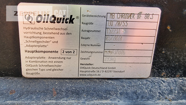Oilquick Deutschland GmbH Kopfplatte OQ70/55 - Attachment for Construction machinery: picture 2 Oilquick Deutschland GmbH Kopfplatte OQ70/55 - Attachment for Construction machinery: picture 2