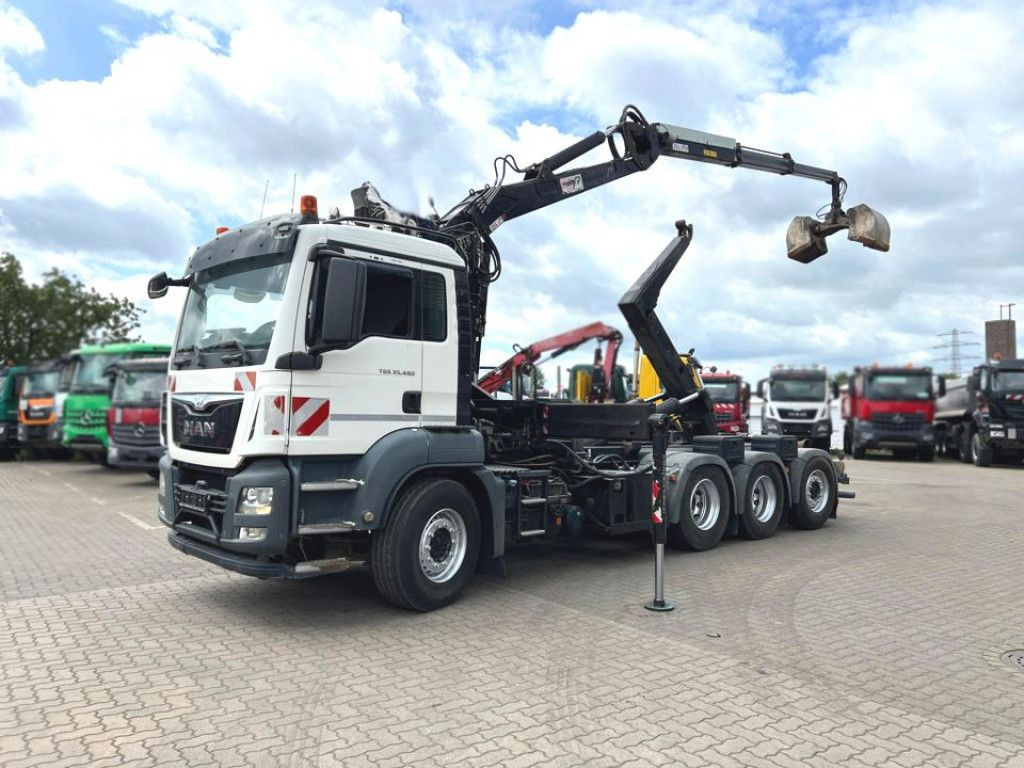 MAN TG-S 35.480 8x4 BL Abrollkipper mit Kran Penz-15 - Hook lift truck, Crane truck: picture 1 MAN TG-S 35.480 8x4 BL Abrollkipper mit Kran Penz-15 - Hook lift truck, Crane truck: picture 1